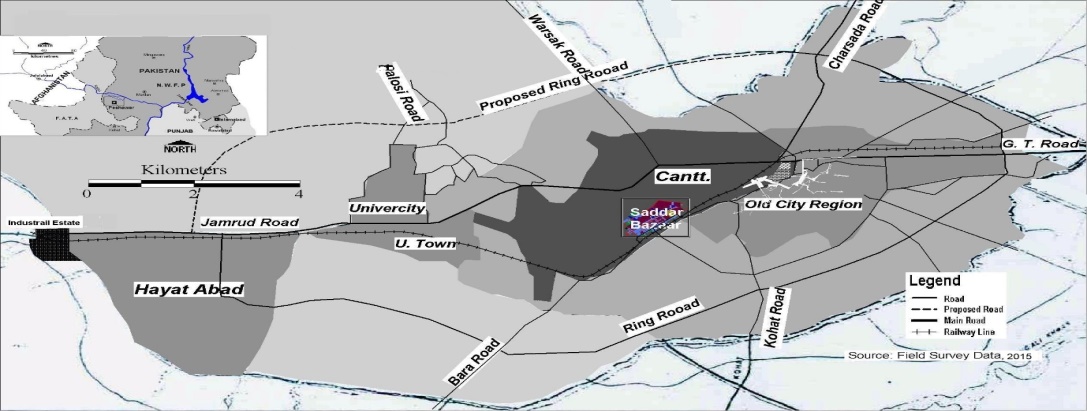 Figure 1: Location Map of the Peshawar