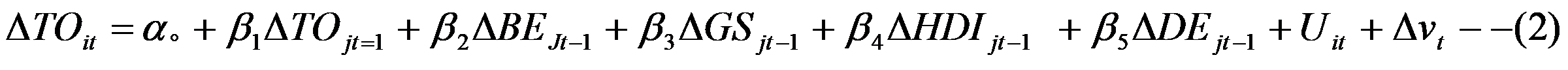 One period lagged independent variables in the equation (2) are included to evade the possibility of