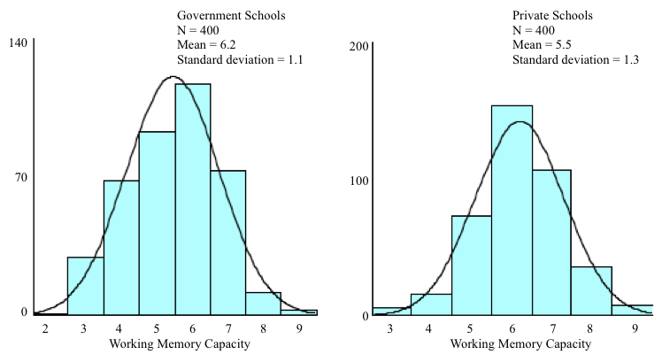 Figure 12: Working Memory Capacity (by School Type)