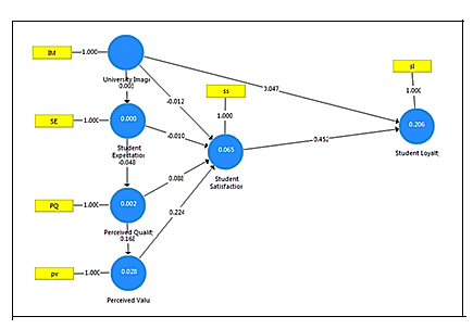 Figure 3: The Estimation Results of SSI Model of Private & Public HEIs