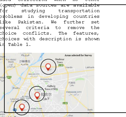 The questionnaire-based survey was designed and conducted in three traffic assessment zones (TAZs) o
