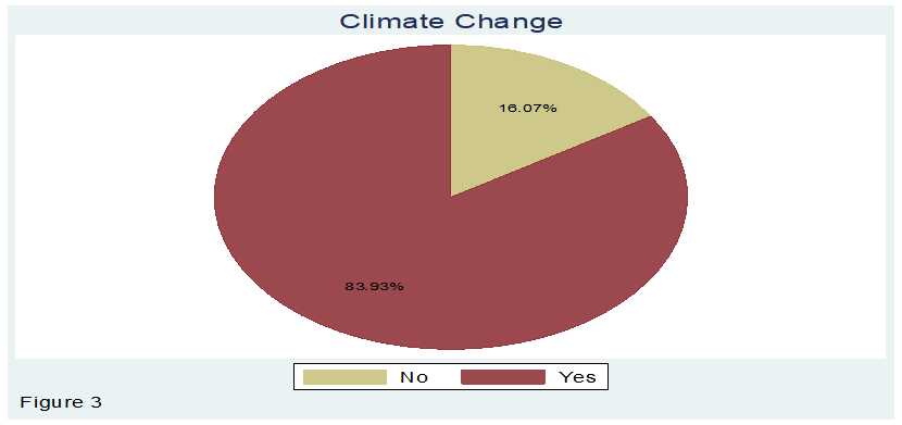 Graphical analysis of dependent (physical health) and independent variables (climate change)