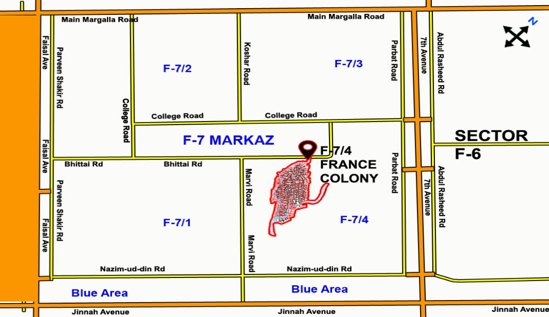 Figure 18. Location of France Colony, Sector F-7/4, Islamabad