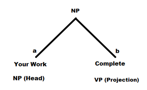 Figure 9. In this diagram headword of the phrase in Diagram 6 assumes the role of projection of NP i